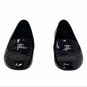 Chanel Patent Pearl Loafers Size 35.5